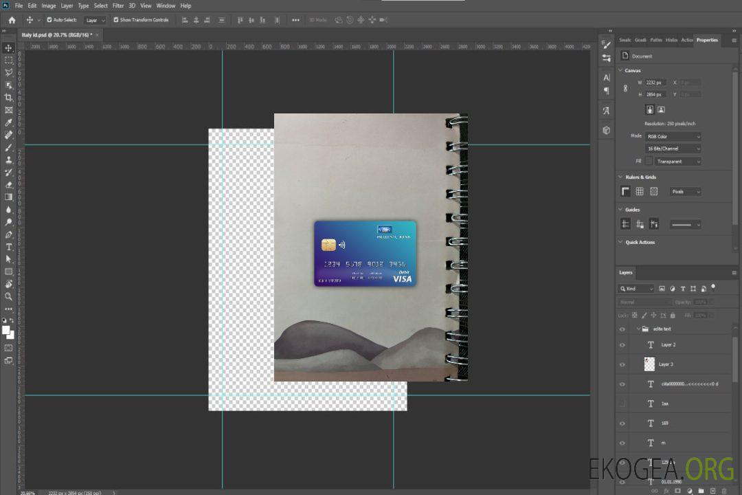 Photolook de la carte visa bancaire hellénique de Chypre avant template